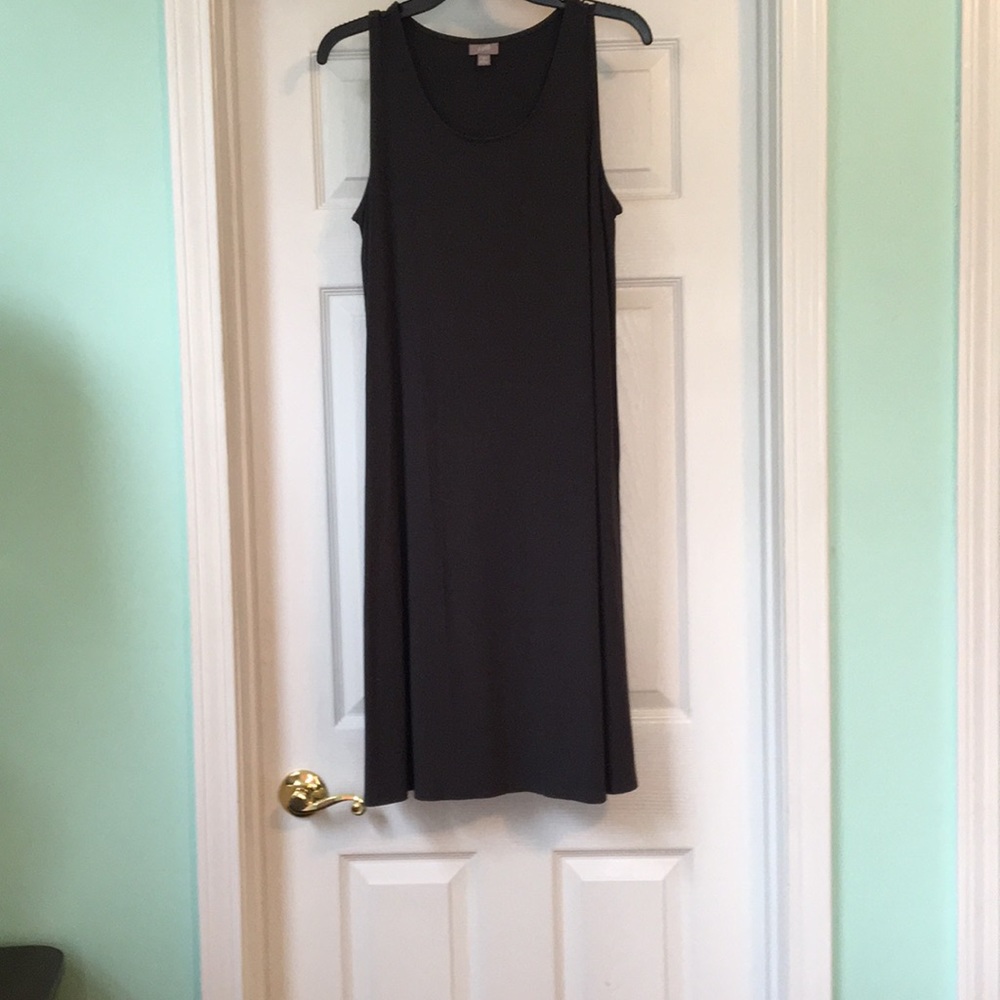 Charcoal tank top flare midi dress